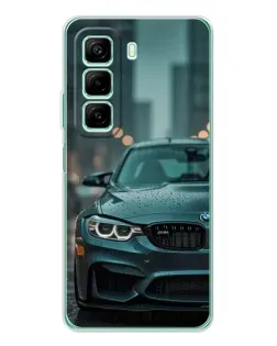 Чехол для Infinix Hot 60 с картинкой «BMW в огнях города»