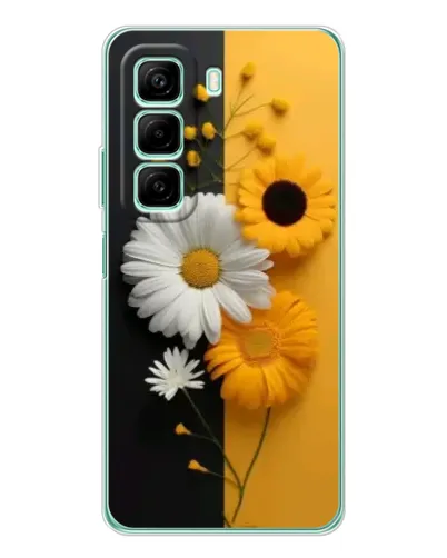 Чехол для Infinix Hot 60 с картинкой «Подсолнух и ромашка»