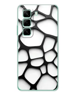 Чехол для Infinix Hot 60 с картинкой «Белая объемная сетка»