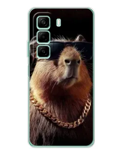 Чехол для Infinix Hot 60 с картинкой «Капибара золотая цепь»