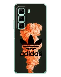 Чехол для Infinix Hot 60i с картинкой «Оранжевый дым Adidas»