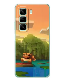 Чехол для Infinix Hot 60i с картинкой «Майнкрафт закат солнца» Чехол для Infinix Hot 60i с картинкой «Майнкрафт закат солнца»