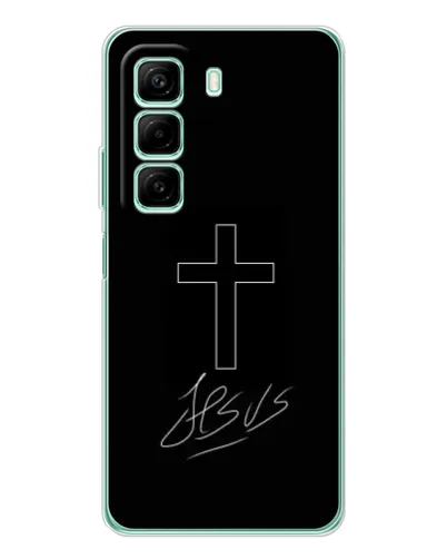 Чехол для Infinix Hot 60i с картинкой «Графический крест Jesus» Чехол для Infinix Hot 60i с картинкой «Графический крест Jesus»