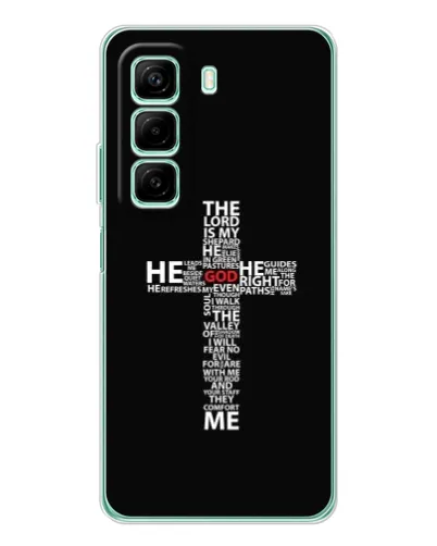 Чехол для Infinix Hot 60i с картинкой «Текстовый крест» Чехол для Infinix Hot 60i с картинкой «Текстовый крест»