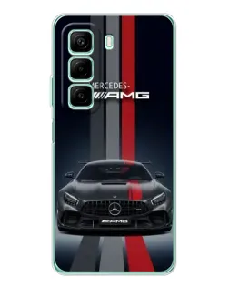 Чохол для Infinix Hot 60i з картинкою «Mercedes — білий карбон»
