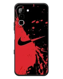 Чехол для Infinix Hot 70 с картинкой «Красные брызги Nike»