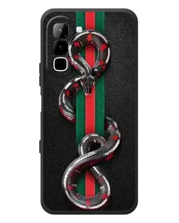 Чехол для Infinix Hot 70 с картинкой «Gucci — змея на полосе»