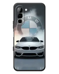 Чехол для Infinix Hot 70 с картинкой «BMW в белом дыму»