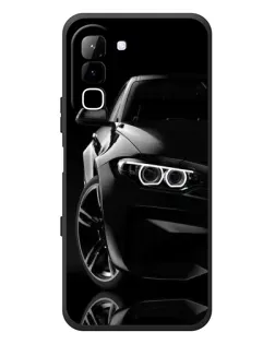 Чехол для Infinix Hot 70 с картинкой «Черная BMW — профиль»