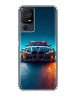 Чехол для Infinix Hot 70 с картинкой «BMW — огни неона»