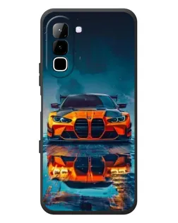 Чехол для Infinix Hot 70 с картинкой «BMW — золотая эмблема»