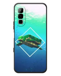 Чехол для Infinix Hot 70 с картинкой «Черепаха Minecraft»
