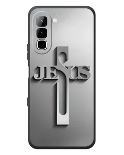 Чехол для Infinix Hot 70 с картинкой «Металлический крест Jesus»