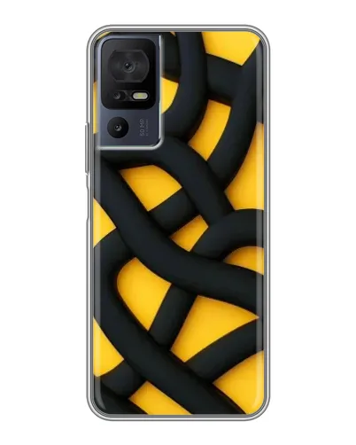 Чехол для Infinix Hot 70 с картинкой «Черное желтое переплетение» Чехол для Infinix Hot 70 с картинкой «Черное желтое переплетение»