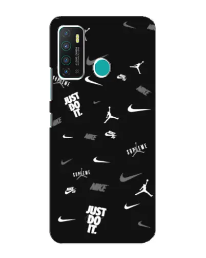 Чехол для Infinix Hot 9 / Hot 9 Pro с картинкой «Nike Black Pattern»