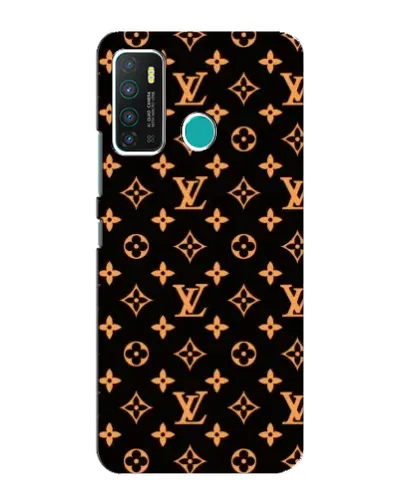Чехол для Infinix Hot 9 / Hot 9 Pro с картинкой «Золотая монограмма LV»