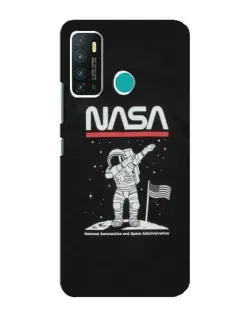 Чехол для Infinix Hot 9 / Hot 9 Pro с картинкой «NASA — шагаем по Луне»