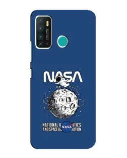 Чехол для Infinix Hot 9 / Hot 9 Pro с картинкой «NASA — лунная миссия»