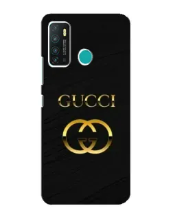 Чехол для Infinix Hot 9 / Hot 9 Pro с картинкой «Золотой логотип Gucci»