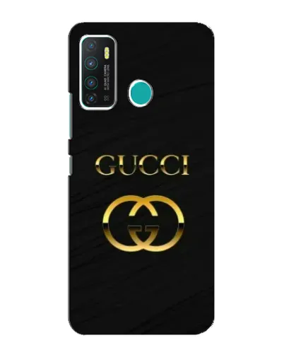 Чехол для Infinix Hot 9 / Hot 9 Pro с картинкой «Золотой логотип Gucci»