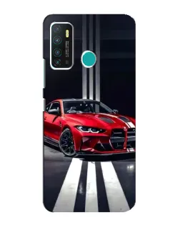 Чехол для Infinix Hot 9 / Hot 9 Pro с картинкой «Красная BMW на дороге»