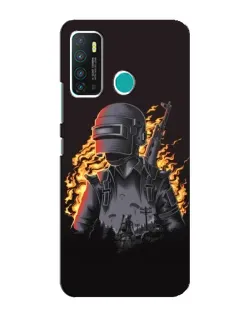 Чехол для Infinix Hot 9 / Hot 9 Pro с картинкой «PUBG — огненный силуэт»