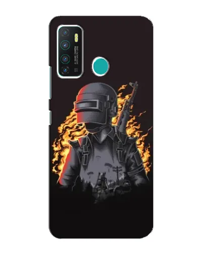 Чехол для Infinix Hot 9 / Hot 9 Pro с картинкой «PUBG — огненный силуэт»
