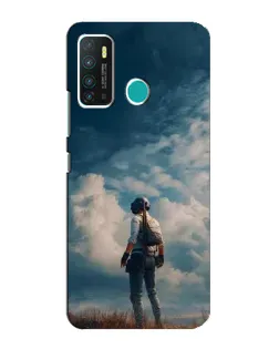 Чехол для Infinix Hot 9 / Hot 9 Pro с картинкой «Герой PUBG на скале»