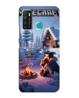 Чохол для Infinix Hot 9 / Hot 9 Pro з картинкою «Зимовий Minecraft»