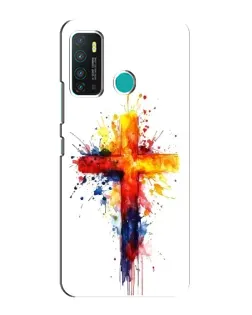 Чехол для Infinix Hot 9 / Hot 9 Pro с картинкой «Акварельный крест»