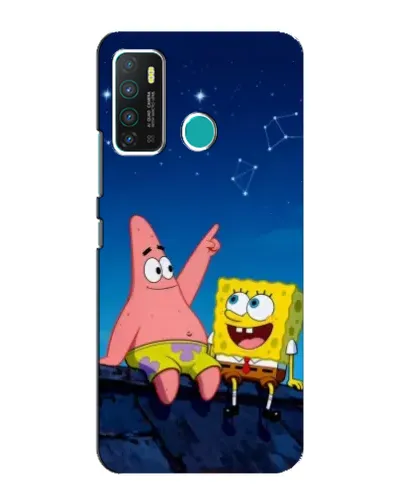 Чохол для Infinix Hot 9 / Hot 9 Pro з картинкою «Губка Боб та Патрік вночі»