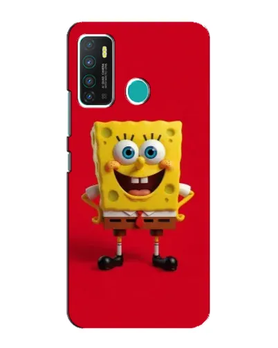 Чохол для Infinix Hot 9 / Hot 9 Pro з картинкою «Спанч Боб на червоному»