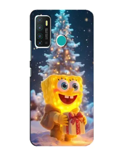 Чохол для Infinix Hot 9 / Hot 9 Pro з картинкою «Різдвяний Спанч Боб»