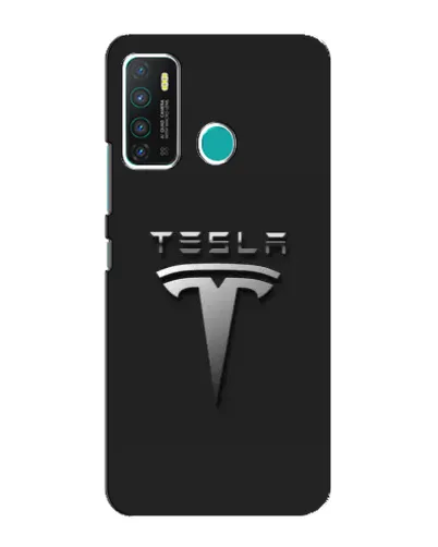 Чехол для Infinix Hot 9 / Hot 9 Pro с картинкой «Стальной логотип Tesla»