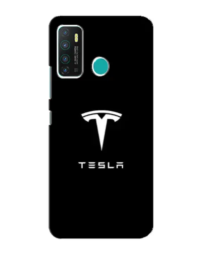 Чехол для Infinix Hot 9 / Hot 9 Pro с картинкой «Tesla White Logo»