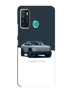 Чехол для Infinix Hot 9 / Hot 9 Pro с картинкой «Серебристый Cybertruck Tesla»