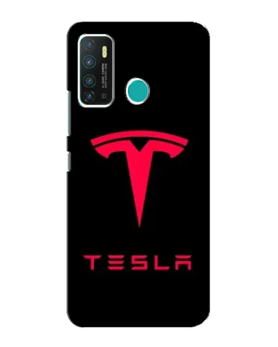 Чехол для Infinix Hot 9 / Hot 9 Pro с картинкой «Tesla Red Logo»