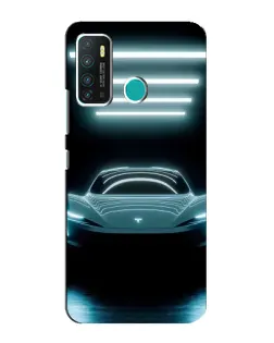 Чехол для Infinix Hot 9 / Hot 9 Pro с картинкой «Tesla в неоне»