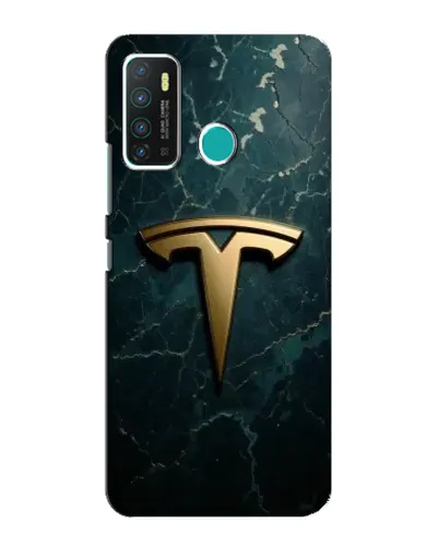 Чехол для Infinix Hot 9 / Hot 9 Pro с картинкой «Мраморная Tesla Gold»
