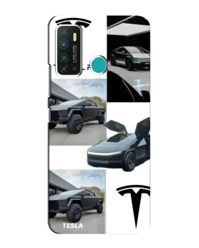 Чехол для Infinix Hot 9 / Hot 9 Pro с картинкой «Коллаж Cybertruck Tesla»