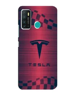 Чехол для Infinix Hot 9 / Hot 9 Pro с картинкой «Тесла красный карбон»
