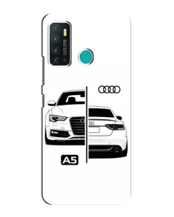 Чехол для Infinix Hot 9 / Hot 9 Pro с картинкой «Audi — контрастный дизайн»