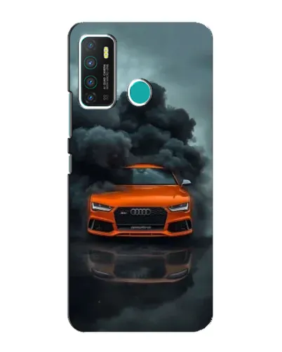Чехол для Infinix Hot 9 / Hot 9 Pro с картинкой «Audi в облаках дыма»