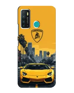 Чехол для Infinix Hot 9 / Hot 9 Pro с картинкой «Желтый Lamborghini город»