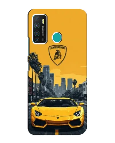Чехол для Infinix Hot 9 / Hot 9 Pro с картинкой «Желтый Lamborghini город»