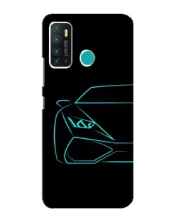 Чехол для Infinix Hot 9 / Hot 9 Pro с картинкой «Голубой силуэт Lamborghini»
