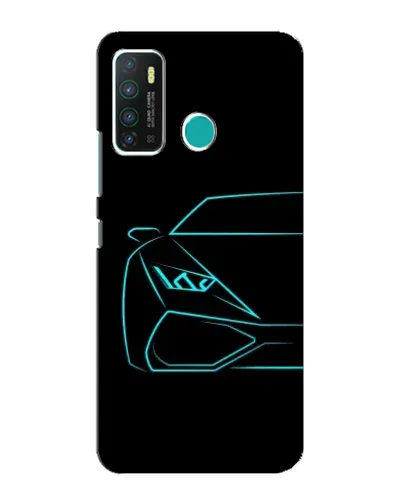 Чехол для Infinix Hot 9 / Hot 9 Pro с картинкой «Голубой силуэт Lamborghini»