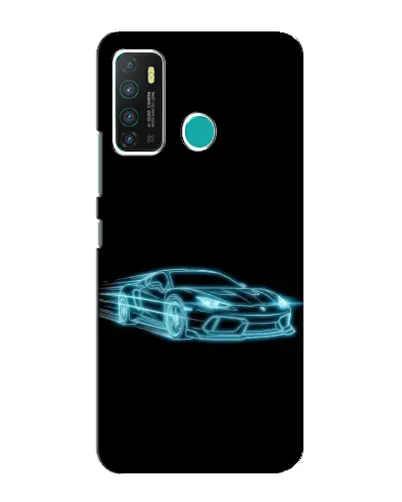 Чехол для Infinix Hot 9 / Hot 9 Pro с картинкой «Неоновый контур Lamborghini»