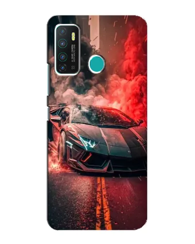 Чехол для Infinix Hot 9 / Hot 9 Pro с картинкой «Lamborghini красный дым»