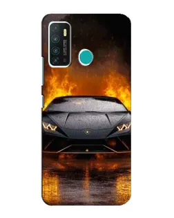 Чехол для Infinix Hot 9 / Hot 9 Pro с картинкой «Lamborghini в огне»